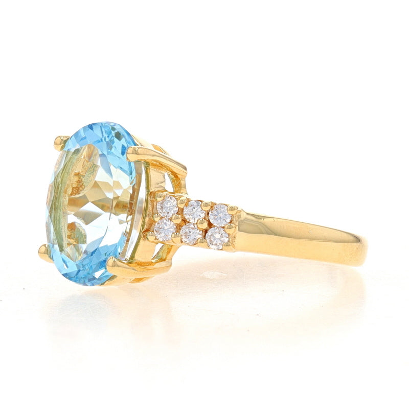 Gold Aquamarine Ring. 9k Yellow Gold 1/3 Carat Aquamarine and Diamond Ring  - Etsy UK
